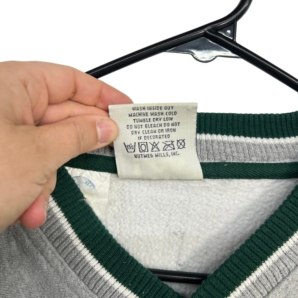 Vintage Green Bay Packers Lee Sport NFL Embroidered Sweatshirt Medium Gray 90s
